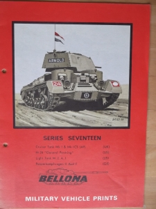 BELLONA VEHICLE PRINTS  SERIES 17 CRUISER Mk.I M26 PERSHING LT TANK M2 A1 Pz.Kpfw II F